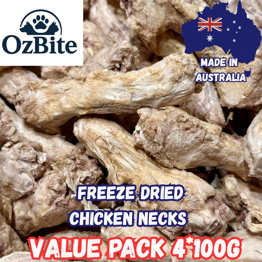 OzBite | 4*100g Freeze Dried Chicken Neck For Dog Cat Treat