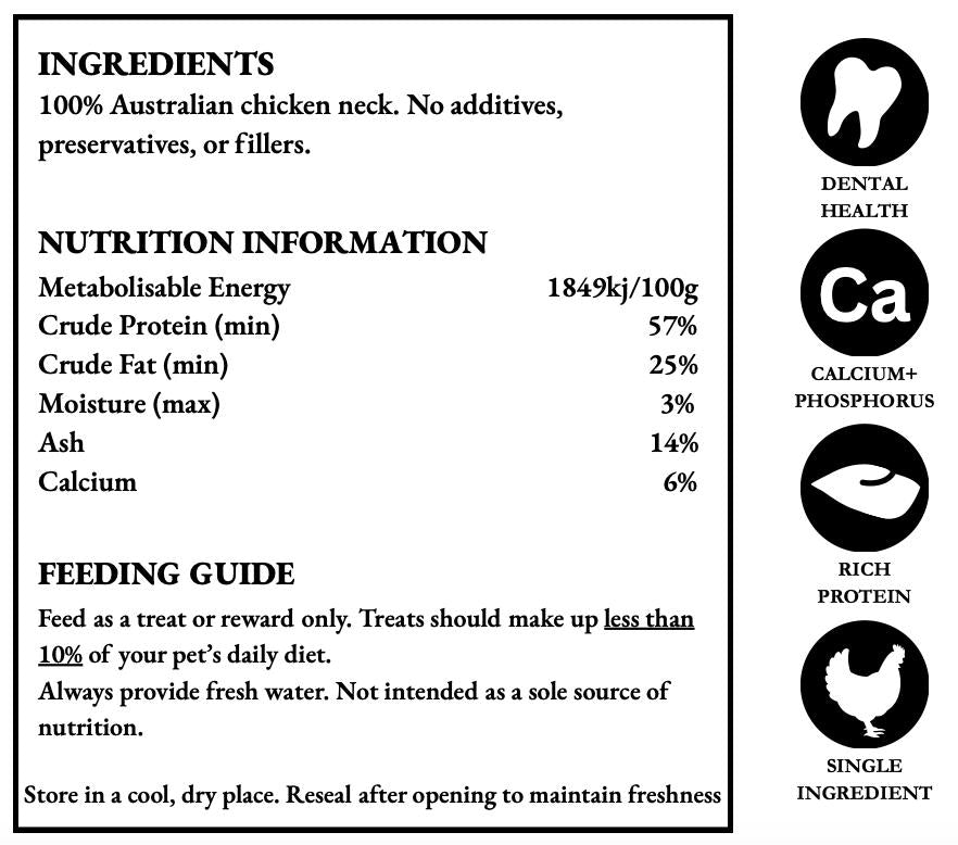 OzBite | Freeze Dried Chicken Neck For Dog Cat Treat