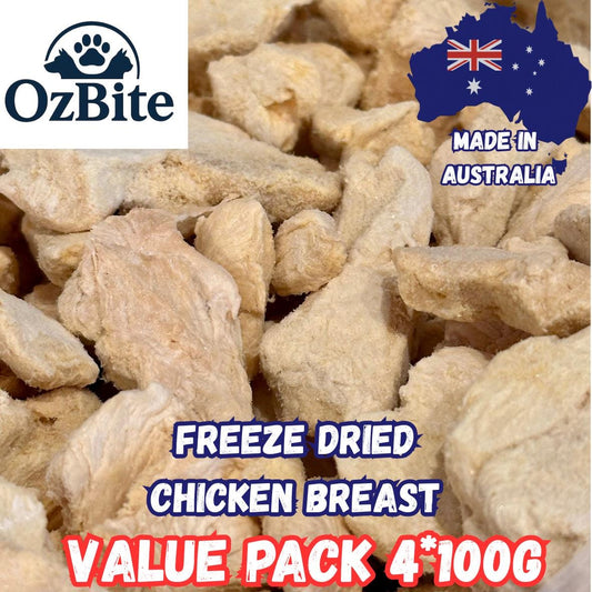 OzBite | 4*100g Freeze Dried Chicken Breast For Dog Cat Treat