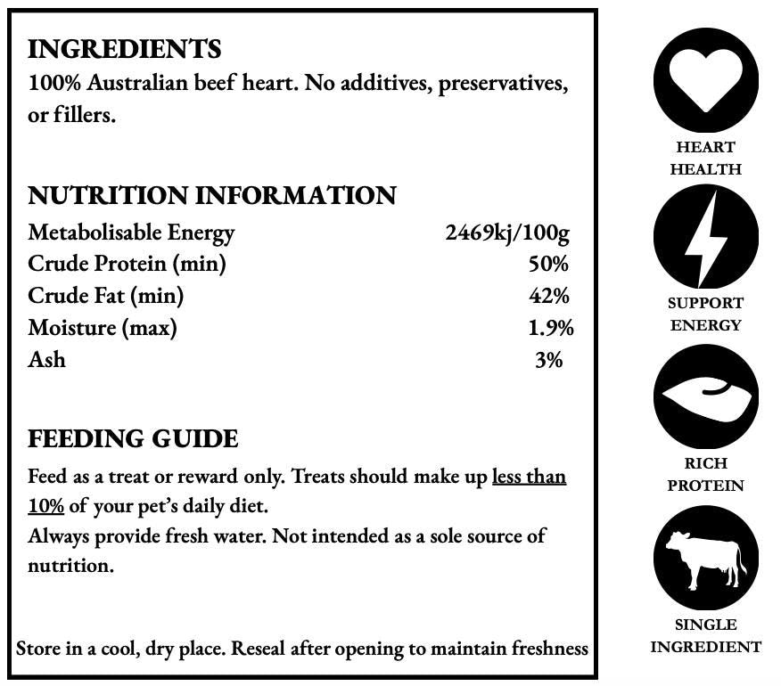 OzBite | Freeze Dried Beef Heart For Dog Cat Treat