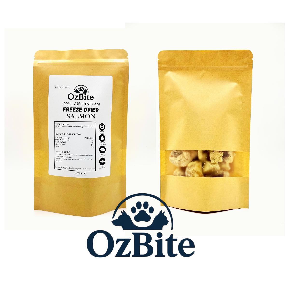 OzBite | 4*100g Freeze Dried Salmon Dog Cat Treat